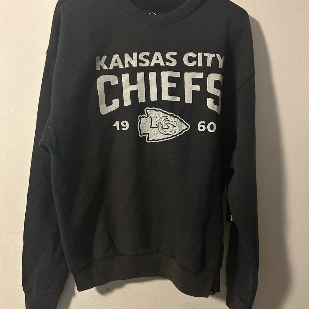 47 Brand Kansas City Chiefs Black Crewneck Sweater